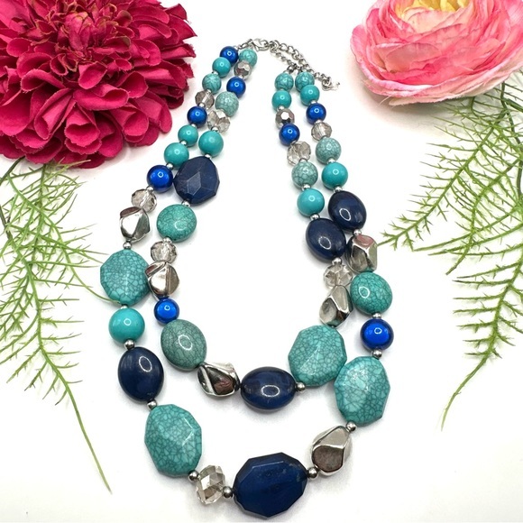 Jewelry - NEW⚜️Turquoise Inspired Acrylic Beaded Necklace